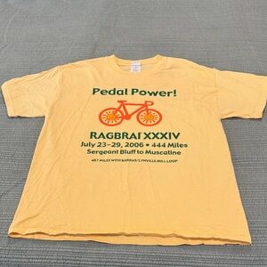 Yellow RAGBRAI XXXIV size Large Tshirt
